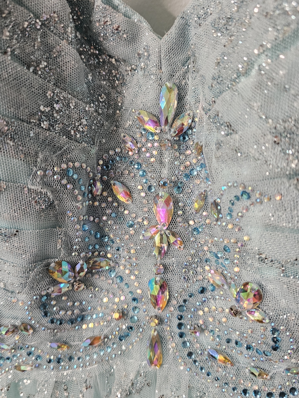 Cache Light Aqua Beaded Prom Dress - Picture 4 of 7